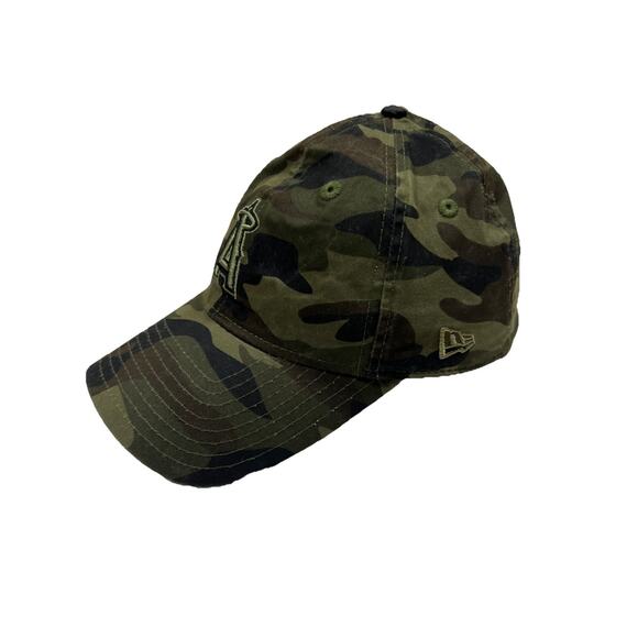 New Era Angels Camo Baseball Hat Womens Green Adjustable Casual - Picture 10 of 10